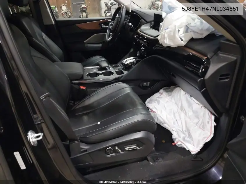 2022 Acura Mdx Technology Package VIN: 5J8YE1H47NL034851 Lot: 42054948
