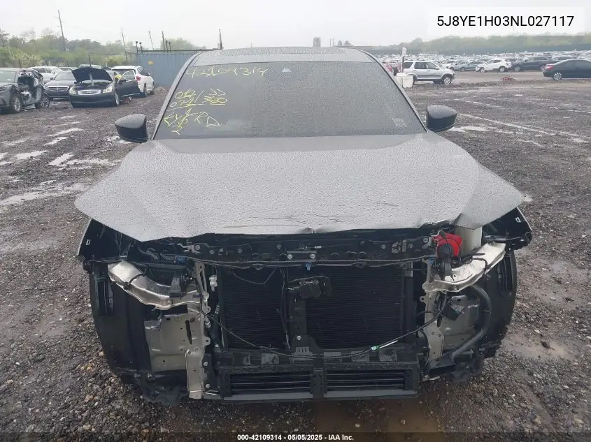 2022 Acura Mdx A-Spec Package VIN: 5J8YE1H03NL027117 Lot: 42109314
