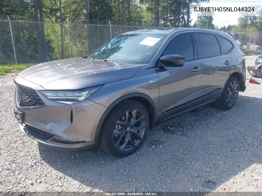 2022 Acura Mdx A-Spec Package VIN: 5J8YE1H05NL044324 Lot: 42118880