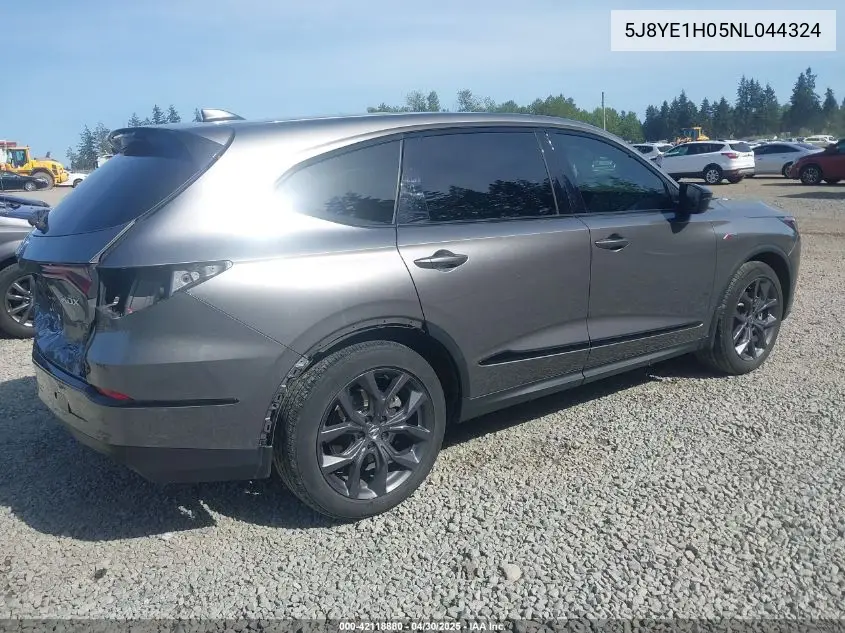 2022 Acura Mdx A-Spec Package VIN: 5J8YE1H05NL044324 Lot: 42118880