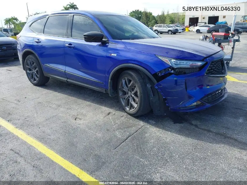 2022 Acura Mdx A-Spec Package VIN: 5J8YE1H0XNL046330 Lot: 42162054