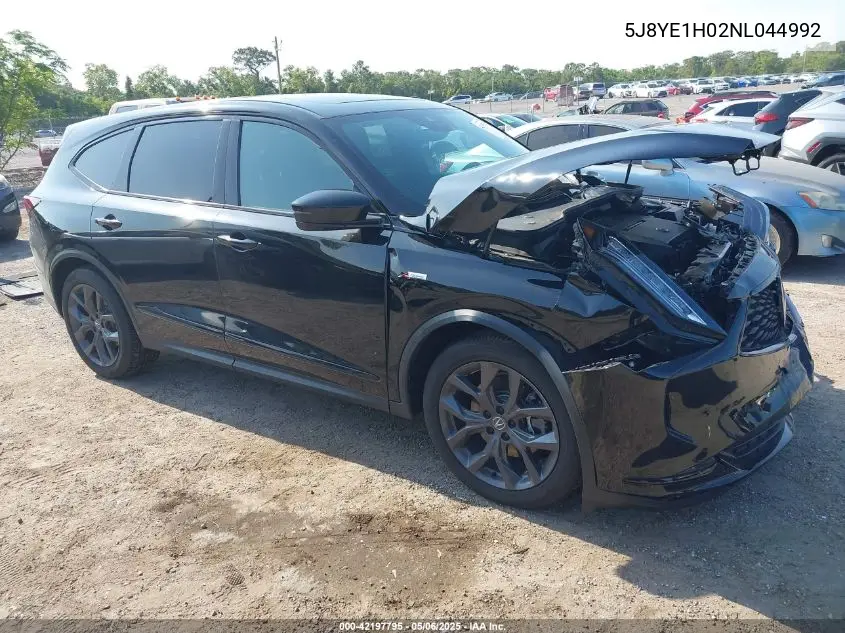 2022 Acura Mdx A-Spec Package VIN: 5J8YE1H02NL044992 Lot: 42197795