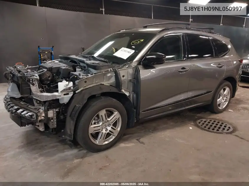 2022 Acura Mdx A-Spec Package VIN: 5J8YE1H09NL050997 Lot: 42202385