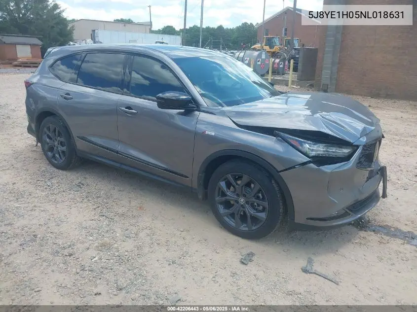2022 Acura Mdx A-Spec Package VIN: 5J8YE1H05NL018631 Lot: 42206443