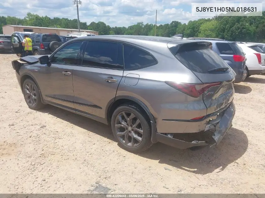 2022 Acura Mdx A-Spec Package VIN: 5J8YE1H05NL018631 Lot: 42206443