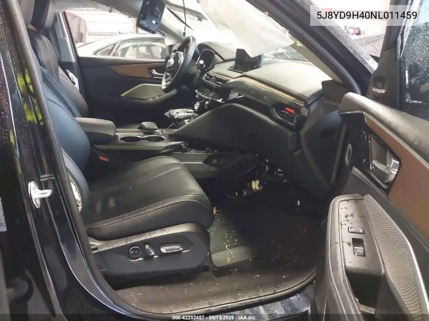 2022 Acura Mdx Technology Package VIN: 5J8YD9H40NL011459 Lot: 42252457