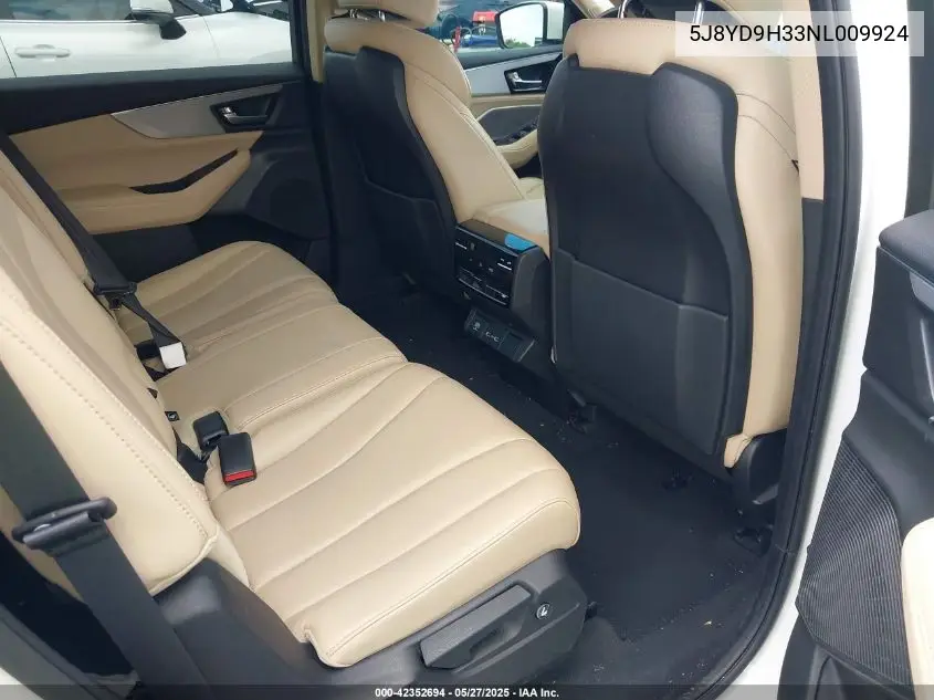 2022 Acura Mdx Standard VIN: 5J8YD9H33NL009924 Lot: 42352694