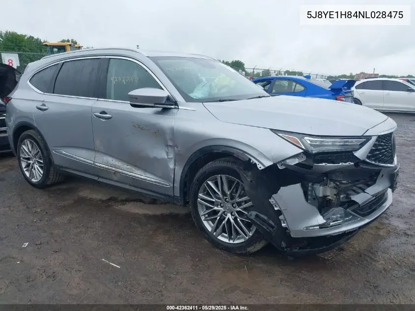 2022 Acura Mdx Advance Package VIN: 5J8YE1H84NL028475 Lot: 42362411