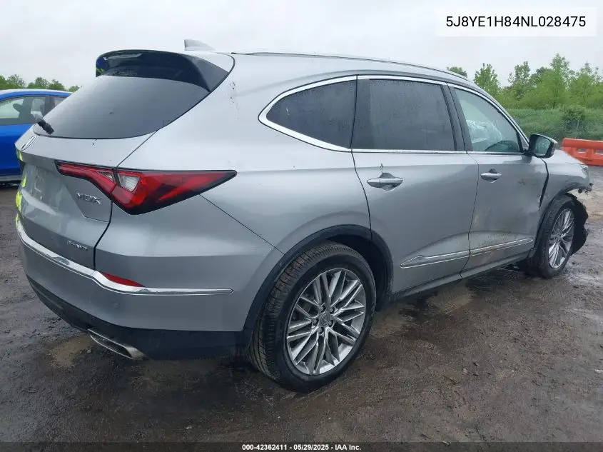 2022 Acura Mdx Advance Package VIN: 5J8YE1H84NL028475 Lot: 42362411