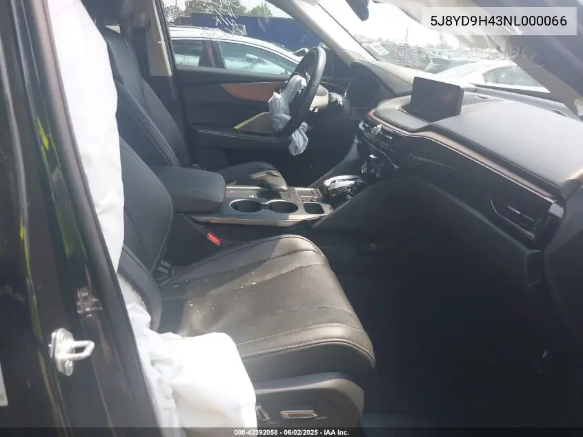 2022 Acura Mdx Technology Package VIN: 5J8YD9H43NL000066 Lot: 42392058