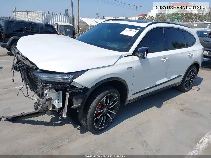 2022 Acura Mdx Type S W/Advance Package VIN: 5J8YD8H88NL001260 Lot: 42392764
