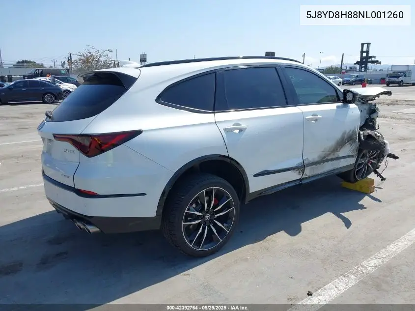 2022 Acura Mdx Type S W/Advance Package VIN: 5J8YD8H88NL001260 Lot: 42392764