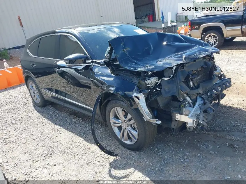 2022 Acura Mdx Standard VIN: 5J8YE1H30NL012827 Lot: 42487920