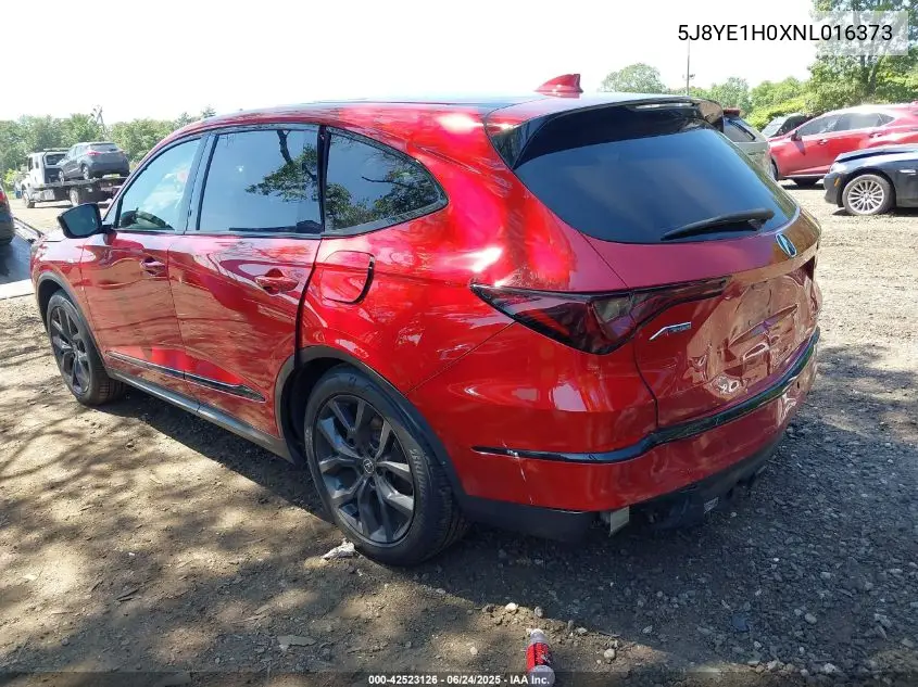 2022 Acura Mdx A-Spec Package VIN: 5J8YE1H0XNL016373 Lot: 42523126