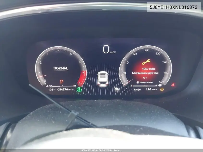 2022 Acura Mdx A-Spec Package VIN: 5J8YE1H0XNL016373 Lot: 42523126