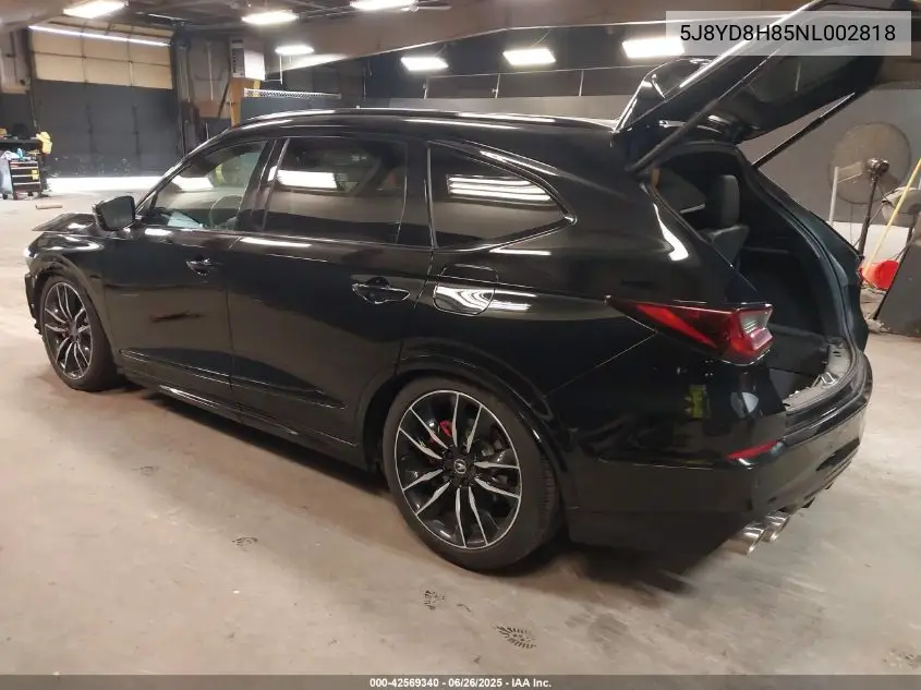 2022 Acura Mdx Type S W/Advance Package VIN: 5J8YD8H85NL002818 Lot: 42569340