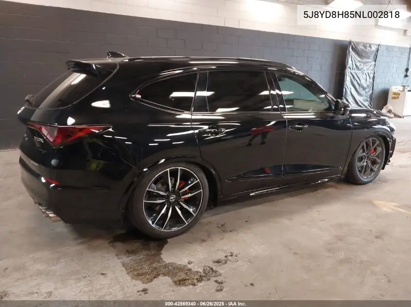 2022 Acura Mdx Type S W/Advance Package VIN: 5J8YD8H85NL002818 Lot: 42569340