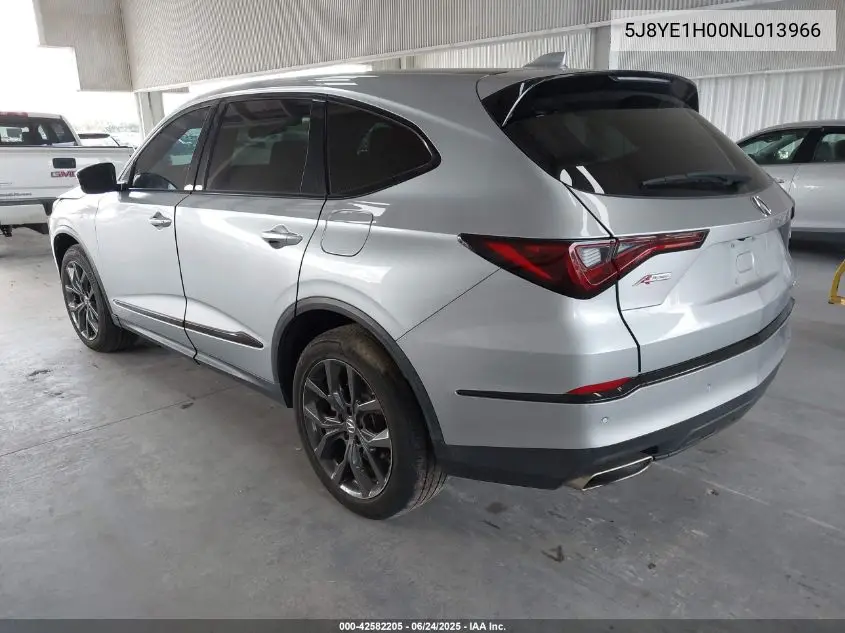 2022 Acura Mdx A-Spec Package VIN: 5J8YE1H00NL013966 Lot: 42582205