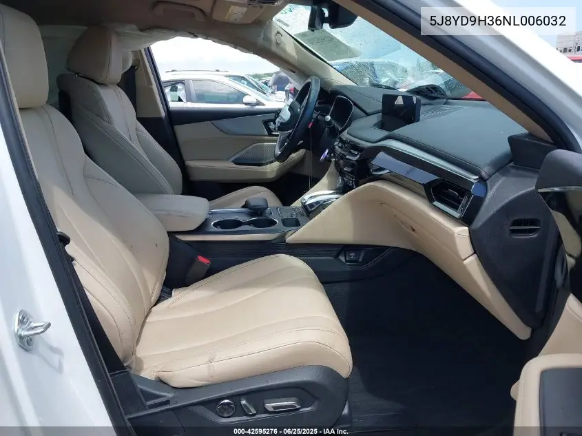 2022 Acura Mdx Standard VIN: 5J8YD9H36NL006032 Lot: 42595276