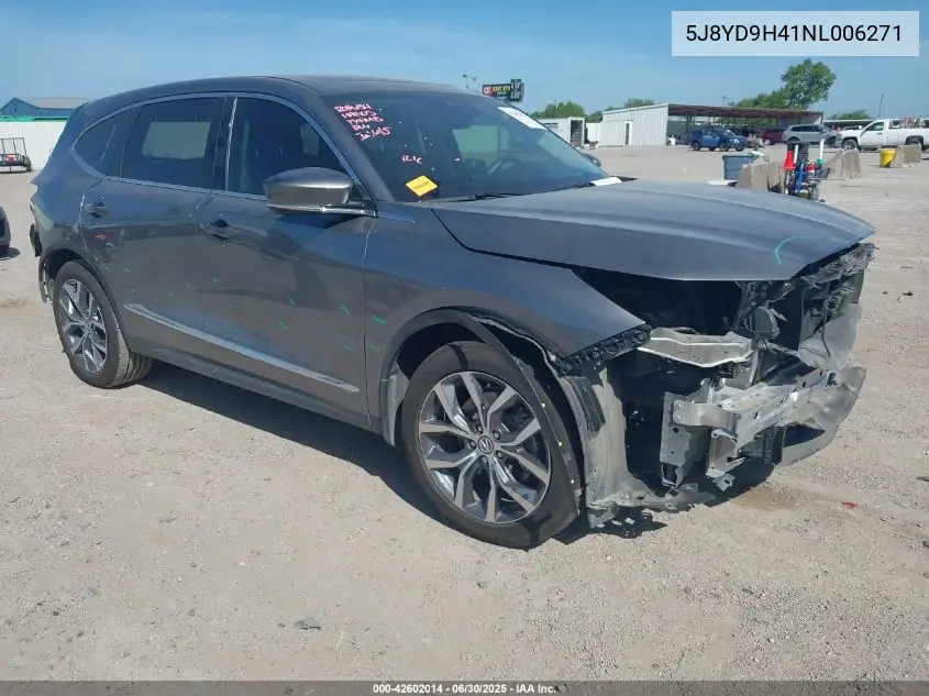 2022 Acura Mdx Technology Package VIN: 5J8YD9H41NL006271 Lot: 42602014