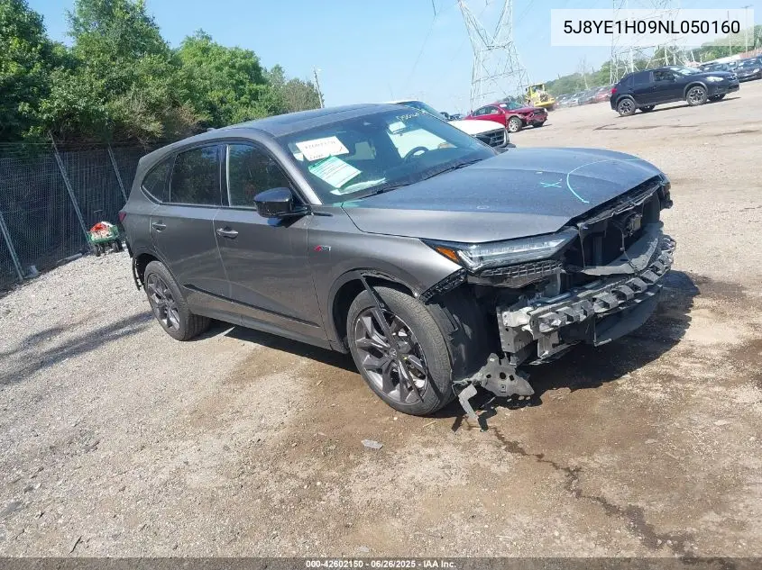 2022 Acura Mdx A-Spec Package VIN: 5J8YE1H09NL050160 Lot: 42602150
