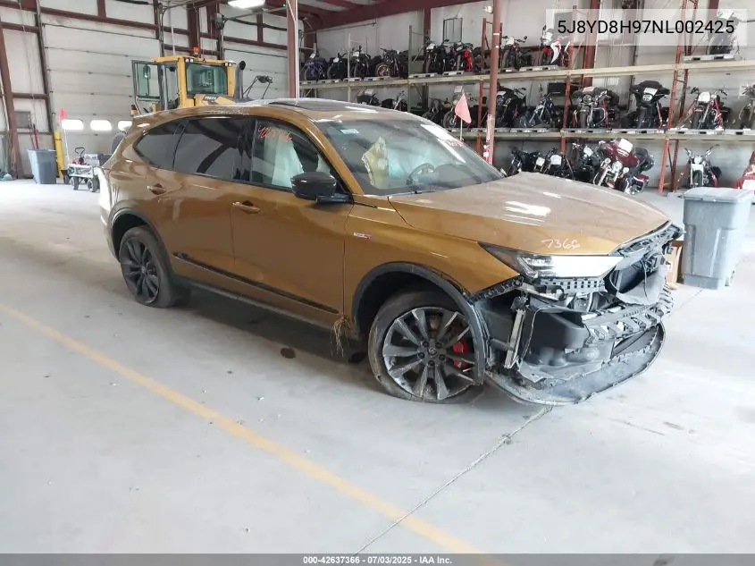 2022 Acura Mdx Type S VIN: 5J8YD8H97NL002425 Lot: 42637366