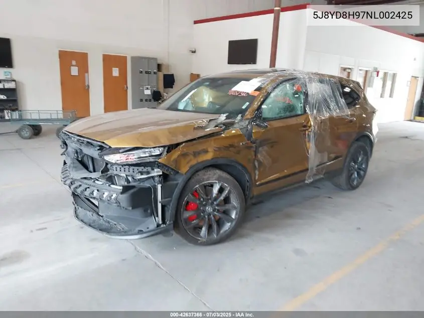 2022 Acura Mdx Type S VIN: 5J8YD8H97NL002425 Lot: 42637366