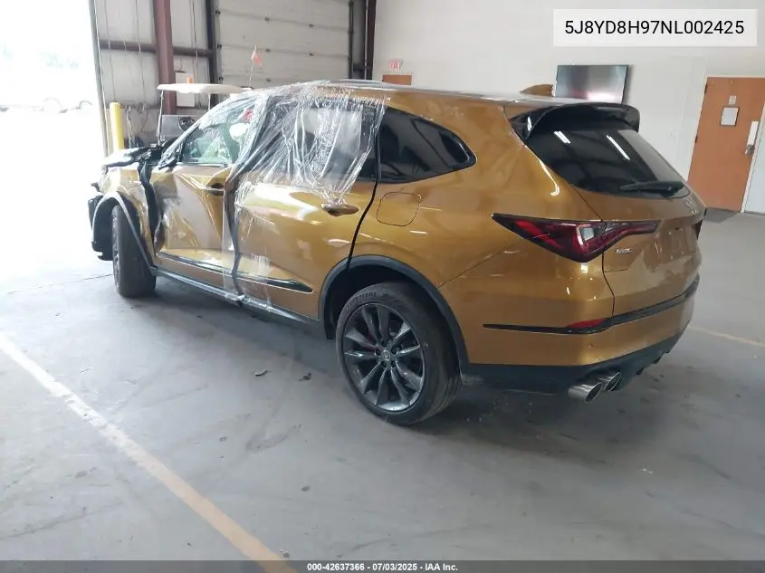 2022 Acura Mdx Type S VIN: 5J8YD8H97NL002425 Lot: 42637366
