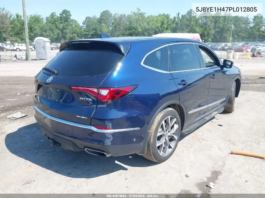2023 Acura Mdx Technology Package VIN: 5J8YE1H47PL012805 Lot: 42616654