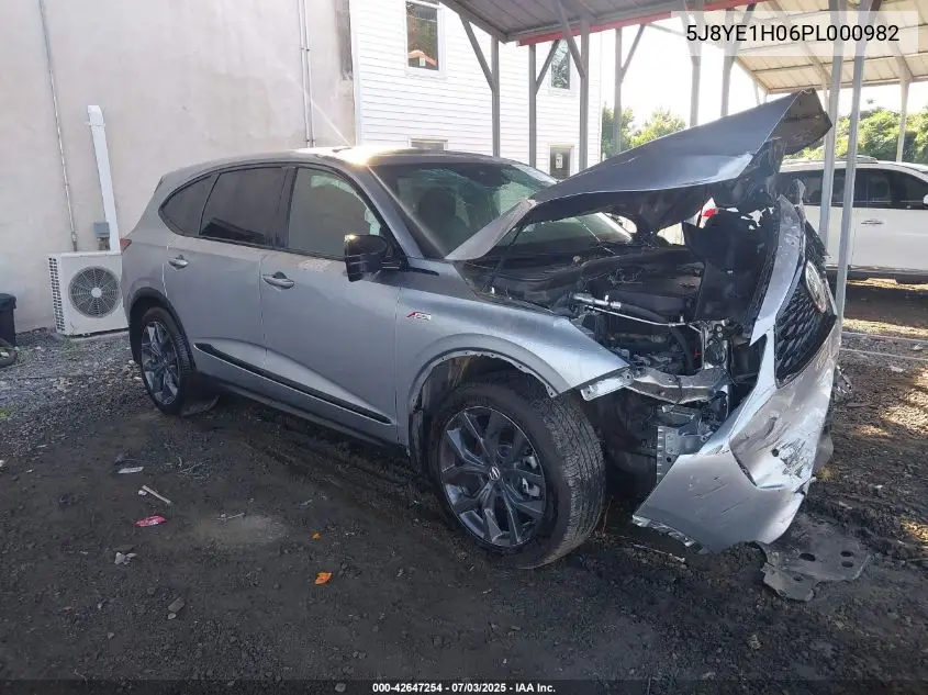 2023 Acura Mdx A-Spec VIN: 5J8YE1H06PL000982 Lot: 42647254