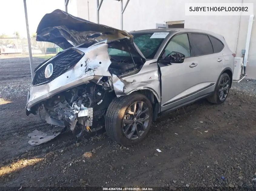 2023 Acura Mdx A-Spec VIN: 5J8YE1H06PL000982 Lot: 42647254