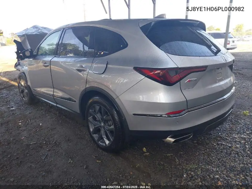 2023 Acura Mdx A-Spec VIN: 5J8YE1H06PL000982 Lot: 42647254