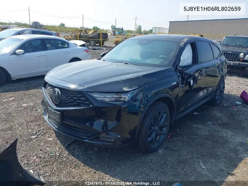 2024 Acura Mdx A-Spec VIN: 5J8YE1H06RL802659 Lot: 12357613