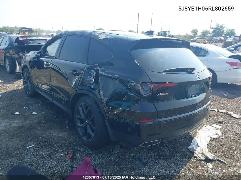 2024 Acura Mdx A-Spec VIN: 5J8YE1H06RL802659 Lot: 12357613