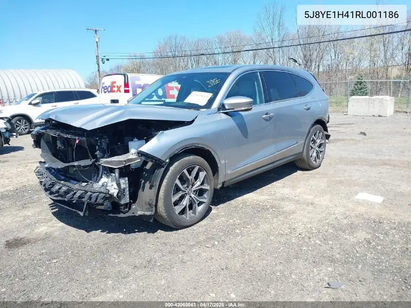 2024 Acura Mdx Technology Package VIN: 5J8YE1H41RL001186 Lot: 42065043