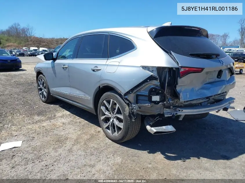 2024 Acura Mdx Technology Package VIN: 5J8YE1H41RL001186 Lot: 42065043