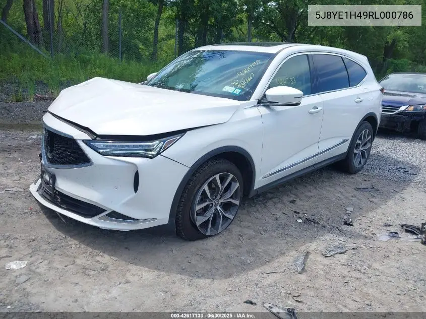 2024 Acura Mdx Technology VIN: 5J8YE1H49RL000786 Lot: 42617133