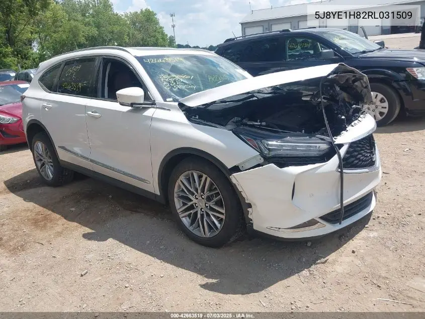 2024 Acura Mdx Advance Package VIN: 5J8YE1H82RL031509 Lot: 42663519