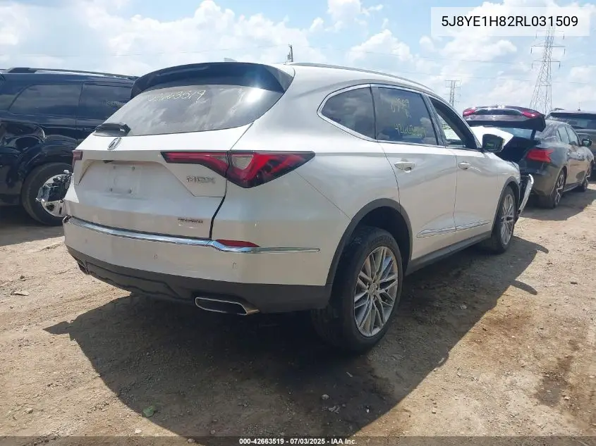 2024 Acura Mdx Advance Package VIN: 5J8YE1H82RL031509 Lot: 42663519