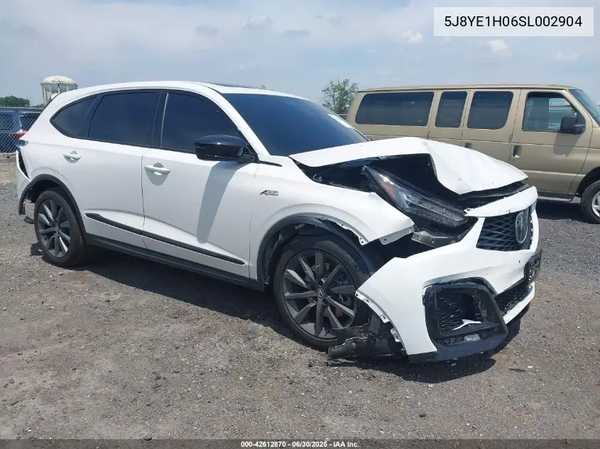 2025 Acura Mdx A-Spec VIN: 5J8YE1H06SL002904 Lot: 42612870
