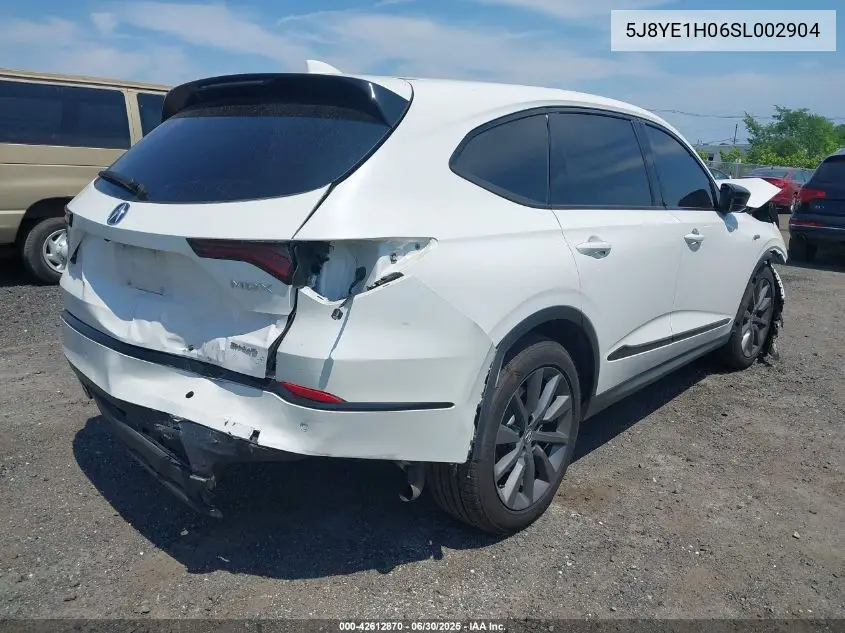 2025 Acura Mdx A-Spec VIN: 5J8YE1H06SL002904 Lot: 42612870