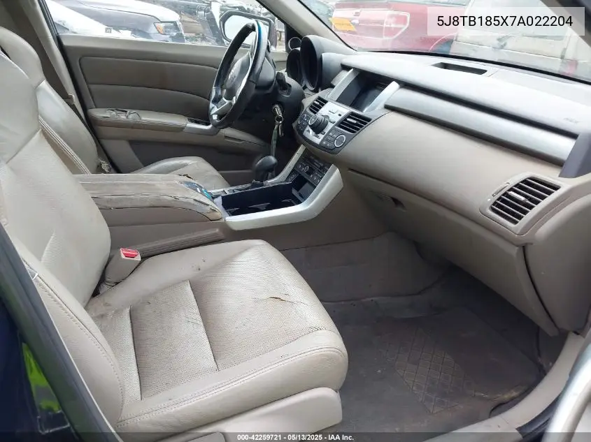 2007 Acura Rdx VIN: 5J8TB185X7A022204 Lot: 42259721