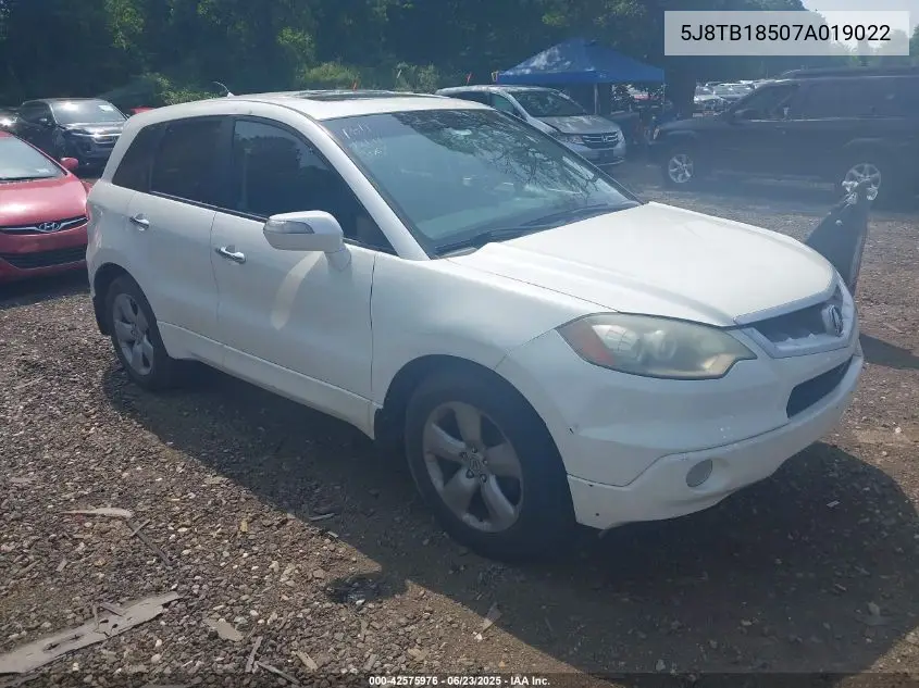 2007 Acura Rdx VIN: 5J8TB18507A019022 Lot: 42575976