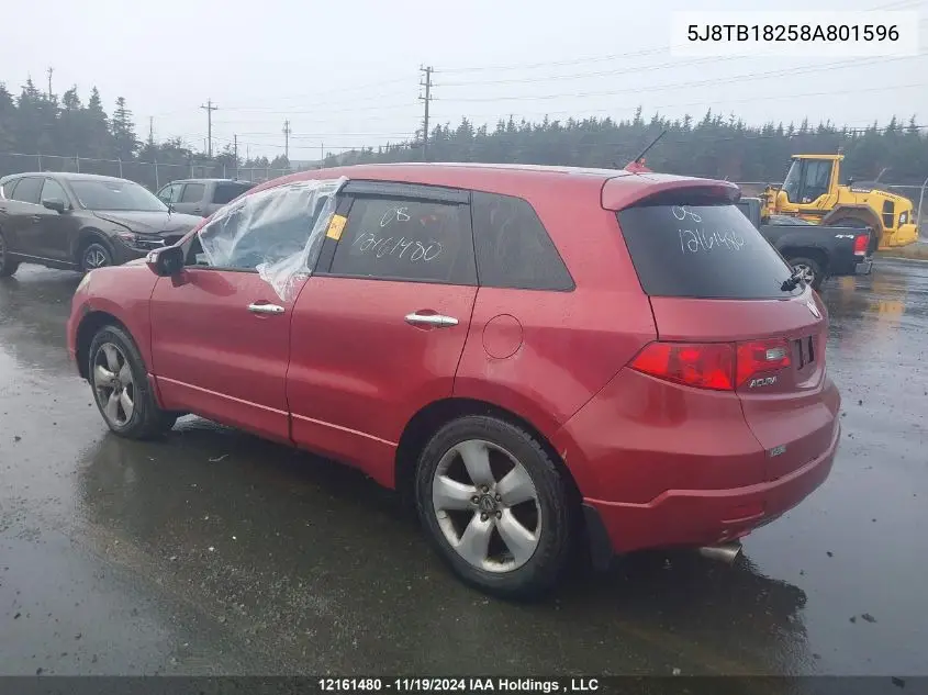2008 Acura Rdx VIN: 5J8TB18258A801596 Lot: 12161480