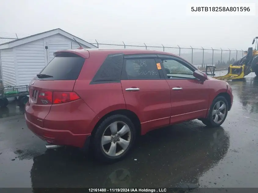 2008 Acura Rdx VIN: 5J8TB18258A801596 Lot: 12161480