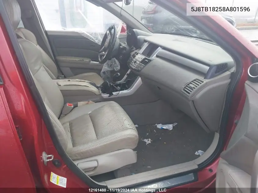 2008 Acura Rdx VIN: 5J8TB18258A801596 Lot: 12161480