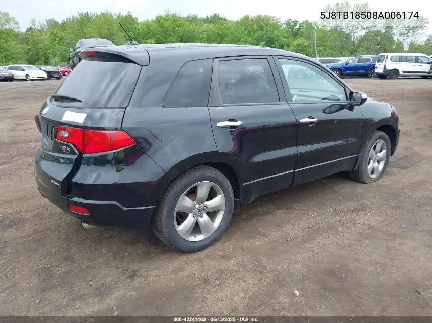 2008 Acura Rdx VIN: 5J8TB18508A006174 Lot: 42241463