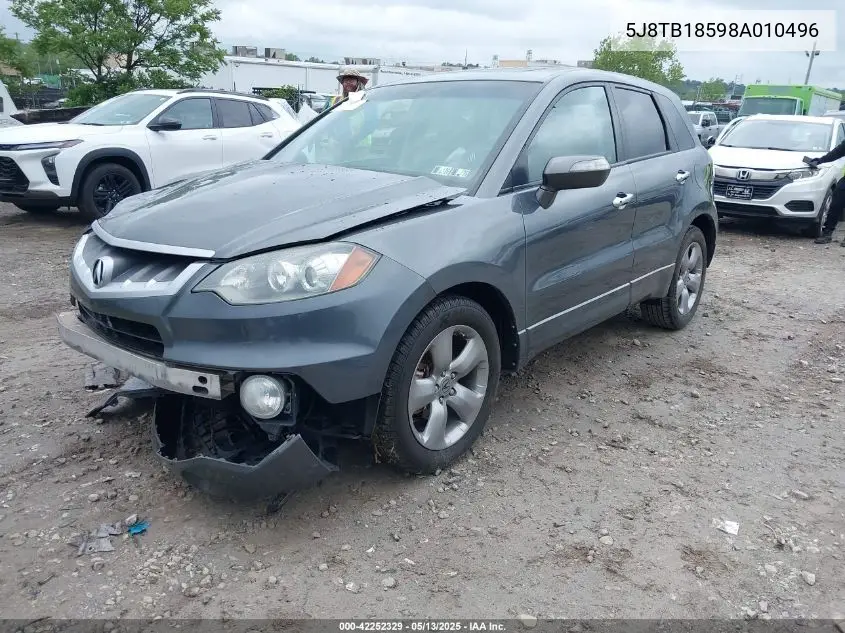 2008 Acura Rdx VIN: 5J8TB18598A010496 Lot: 42252329