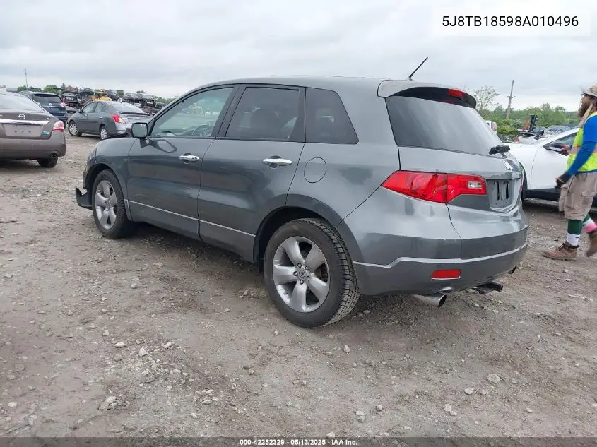 2008 Acura Rdx VIN: 5J8TB18598A010496 Lot: 42252329