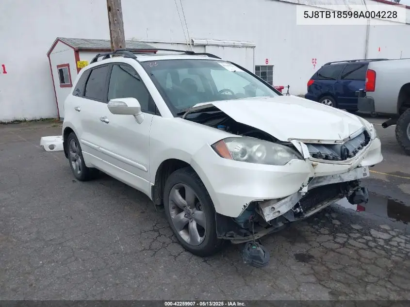 2008 Acura Rdx VIN: 5J8TB18598A004228 Lot: 42259907